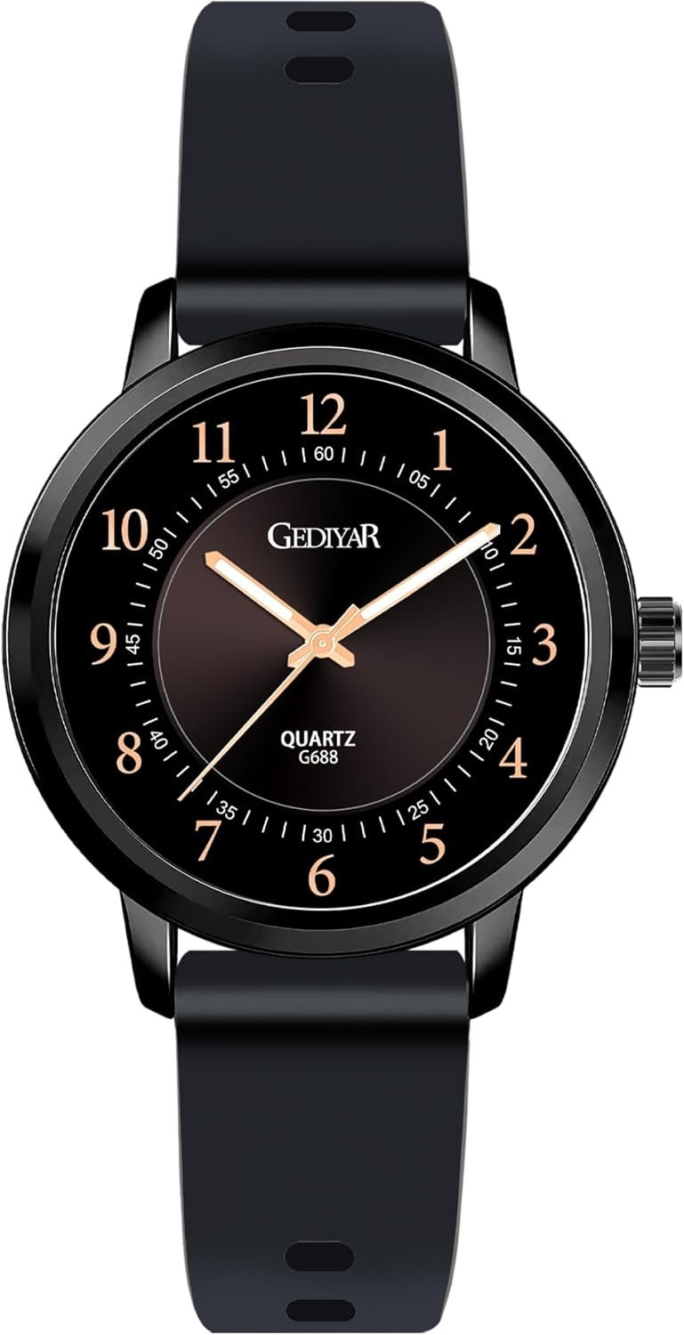 Waterproof Rose Gold Watches for Women Ladies Easy Reader Quartz Analog Watches for Nurse Medical Professionals Students Women