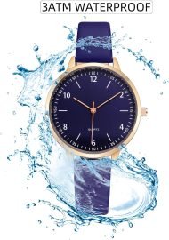 Women Watches Leather Mesh Strap Round Case Analog Fashion Ladies Wrist Watches - Image 6