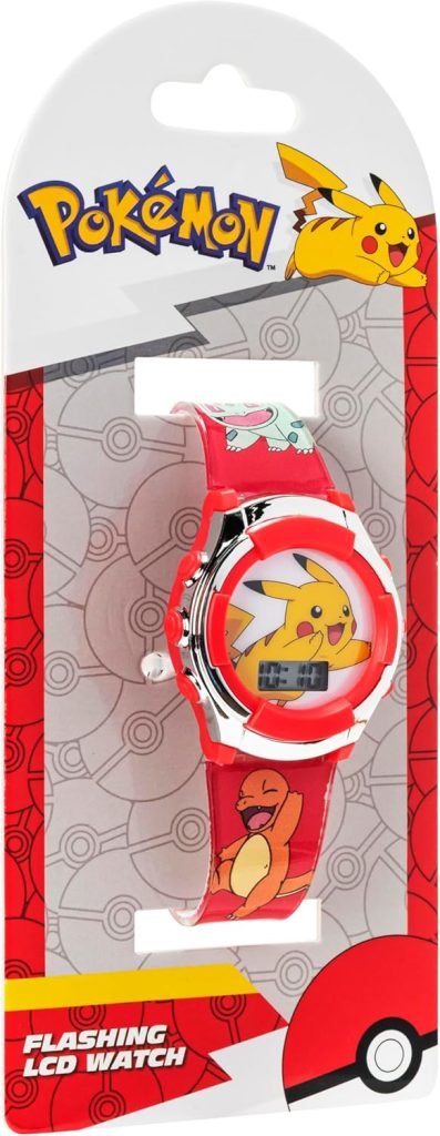 Accutime Kids Pokemon Pikachu Digital LCD Quartz Red Wrist Watch with Red Strap, Cool Inexpensive Gift & Party Favor for Boys, Girls, Adults All Ages (Model: POK4238AZ) - Image 9