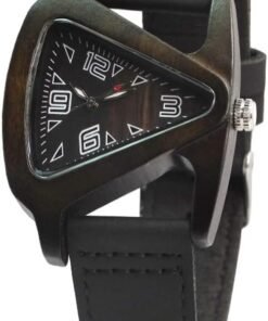 Watch with Leather Strap Quartz  Red Wooden Watches