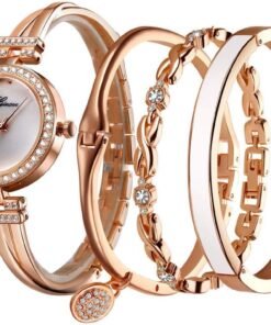Women Stylish Four-Piece Bangle Analog Quartz Wrist Watch