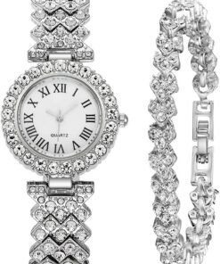 Women Diamond Watchs Luxury Fashion Ladies Bangle Bracelet Set Wrist Watch Female Dress Watch