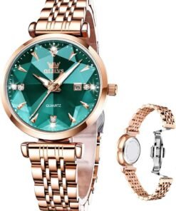 Watches Simple Rose Gold Stainless Steel Watch Waterproof Quartz Date