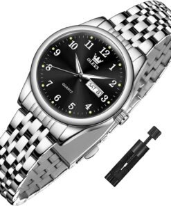 Watches Date and Day Watches with Silver Gold Stainless Steel