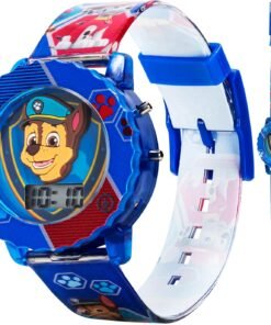Accutime Paw Patrol Kids’ Digital Watch with Blue Case, Comfortable Blue Strap, Easy to Buckle – Official 3D Character on the Dial, Safe for Children – Model: PAW4015